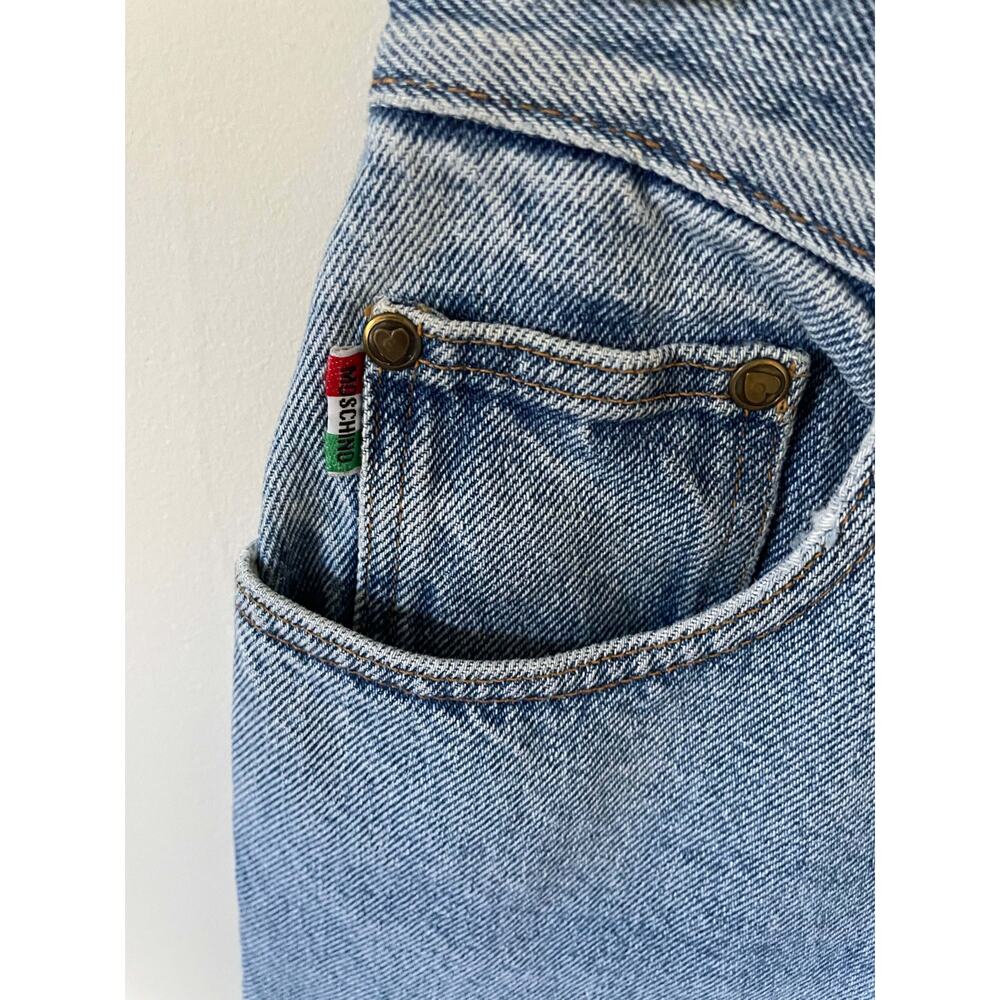 Moschino Vintage High Rise Straight Designer Italy Denim Jeans Blue Size 26 - Picture 3 of 7